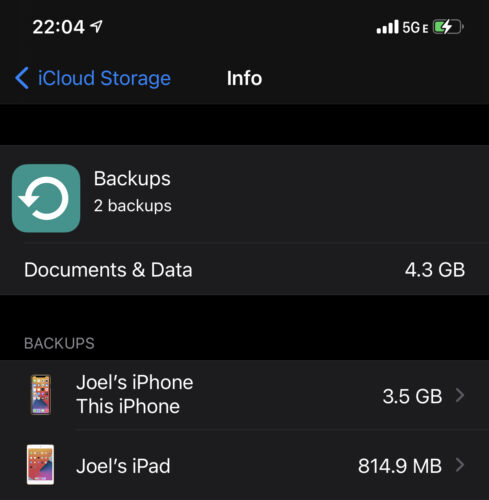 viewing icloud backups