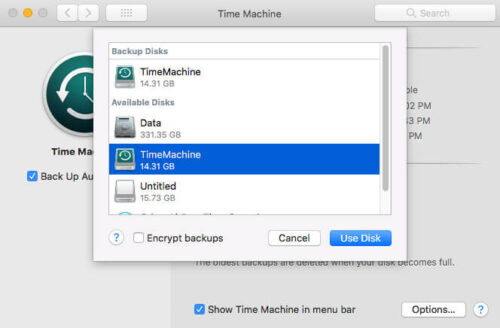 format drive for time machine