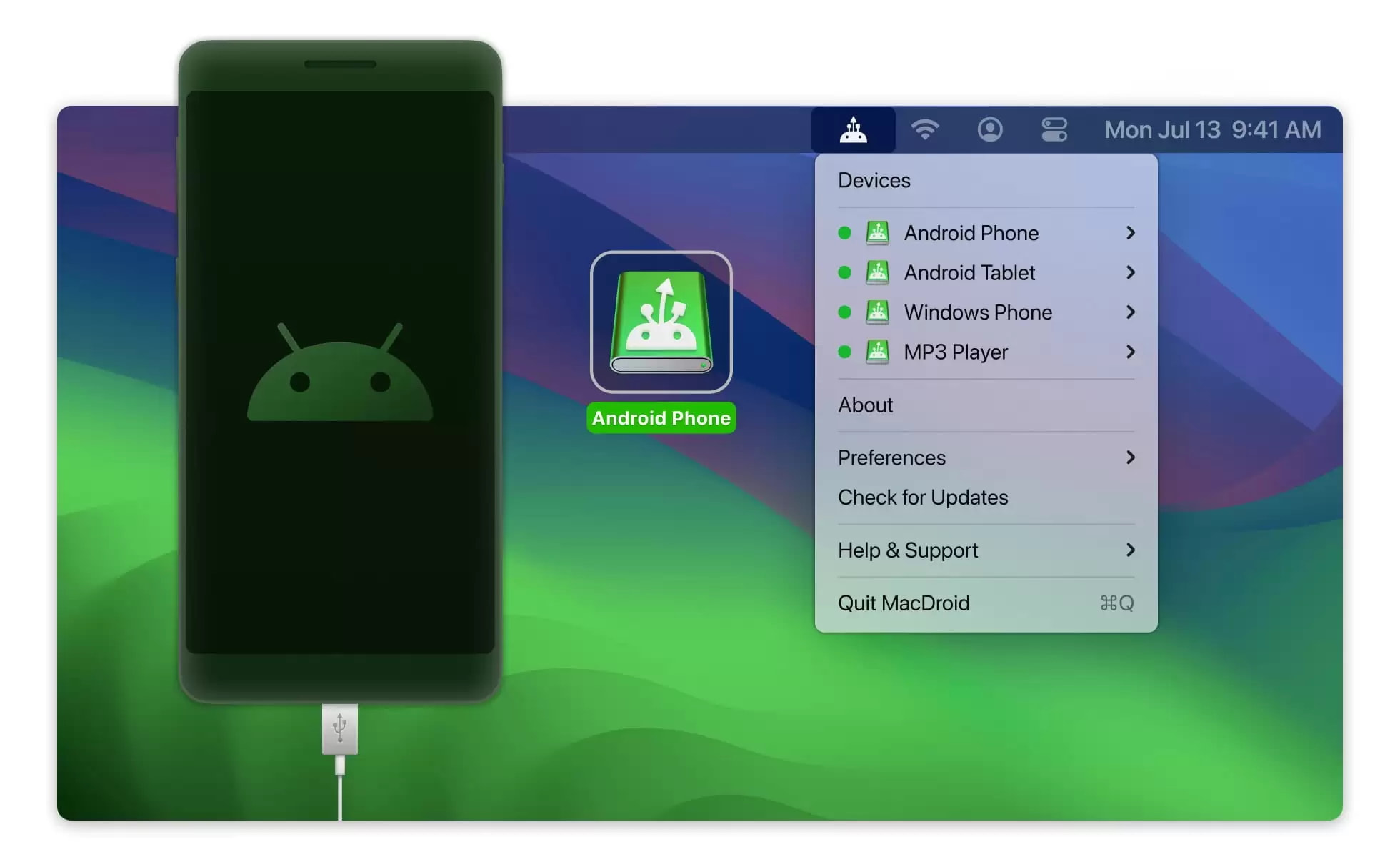 MacDroid supports all Android devices and is very easy to use