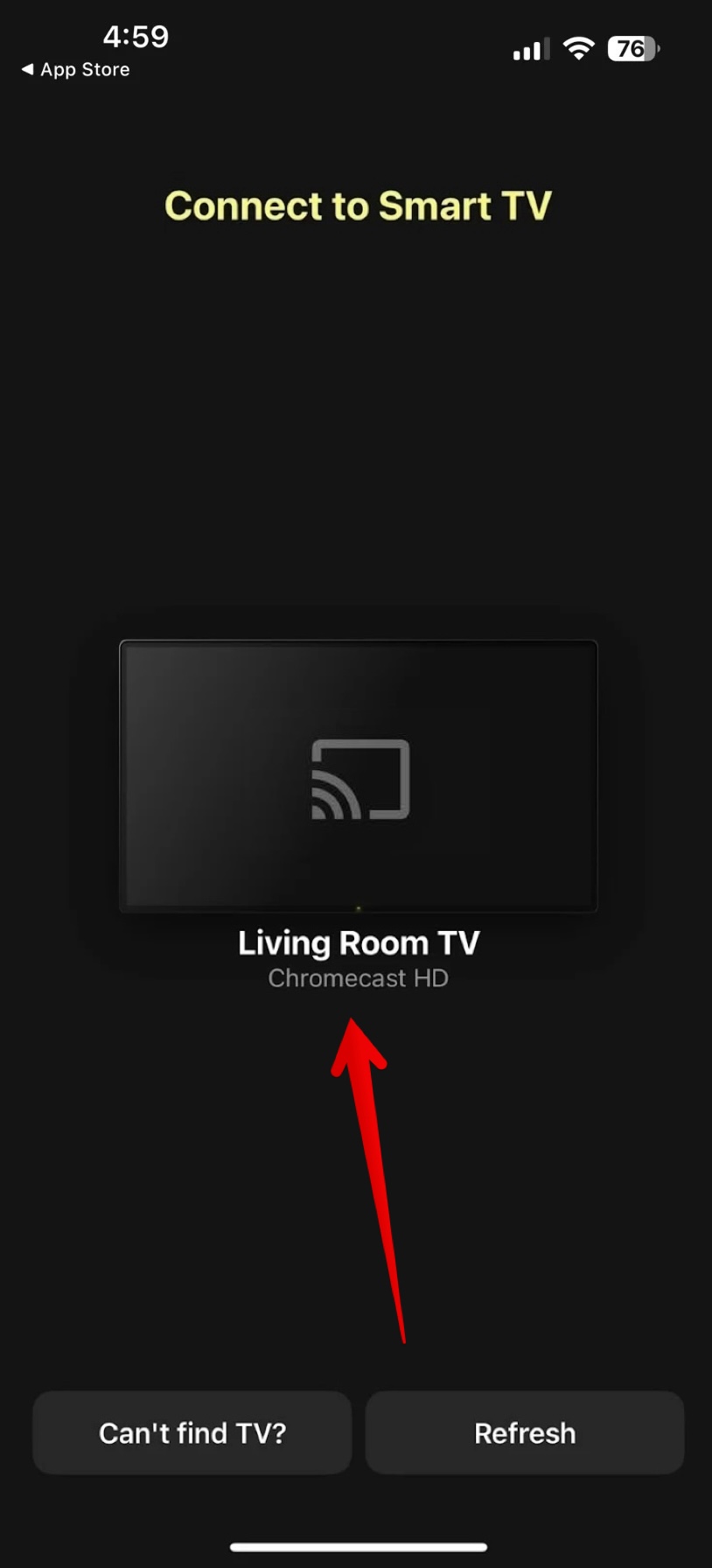 Select Chromecast device in DoCast