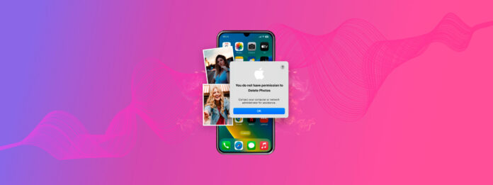 don't have permission to delete photos from iphone