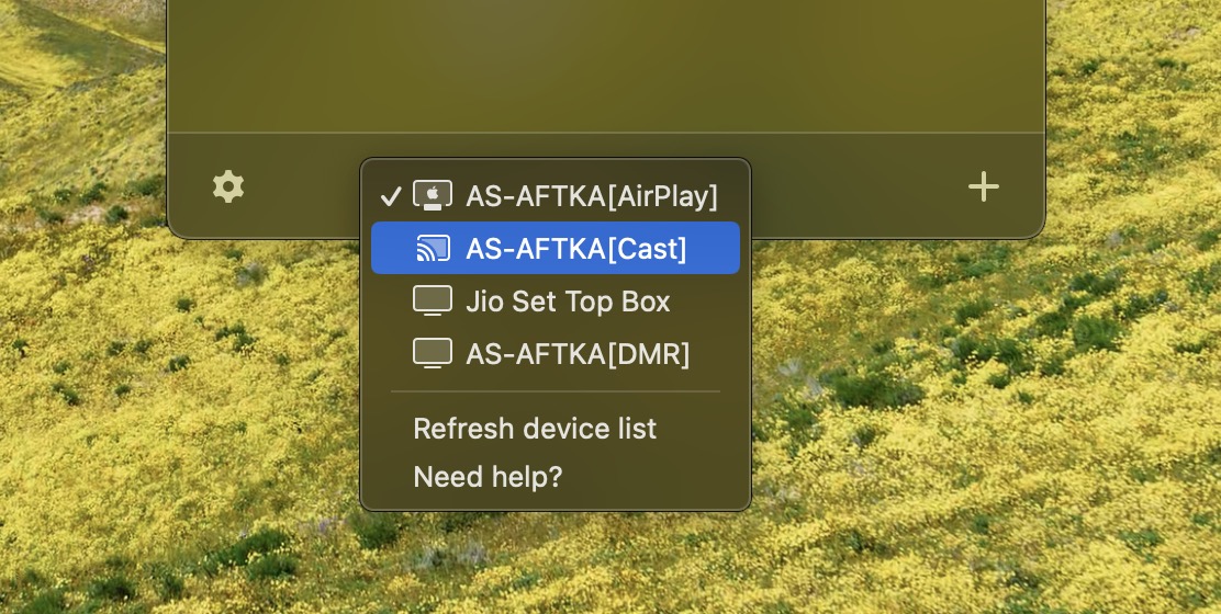 Choose your Fire TV device in JustStream on Mac Choose your Fire TV device in JustStream on Mac
